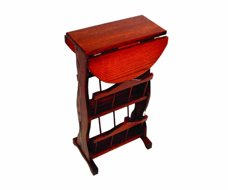 Double Magazine Rack with Drop Leaf