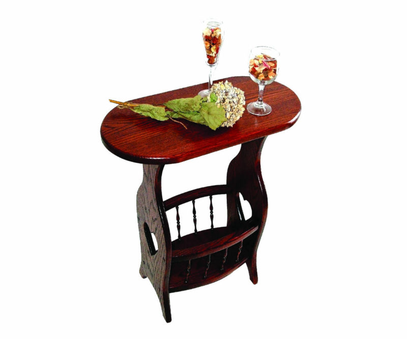 Oval Top Magazine Rack with Hearts