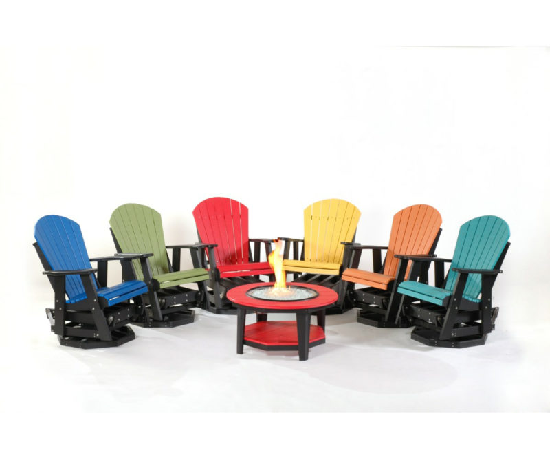 Tulare Swivel Gliders with Fire Pit