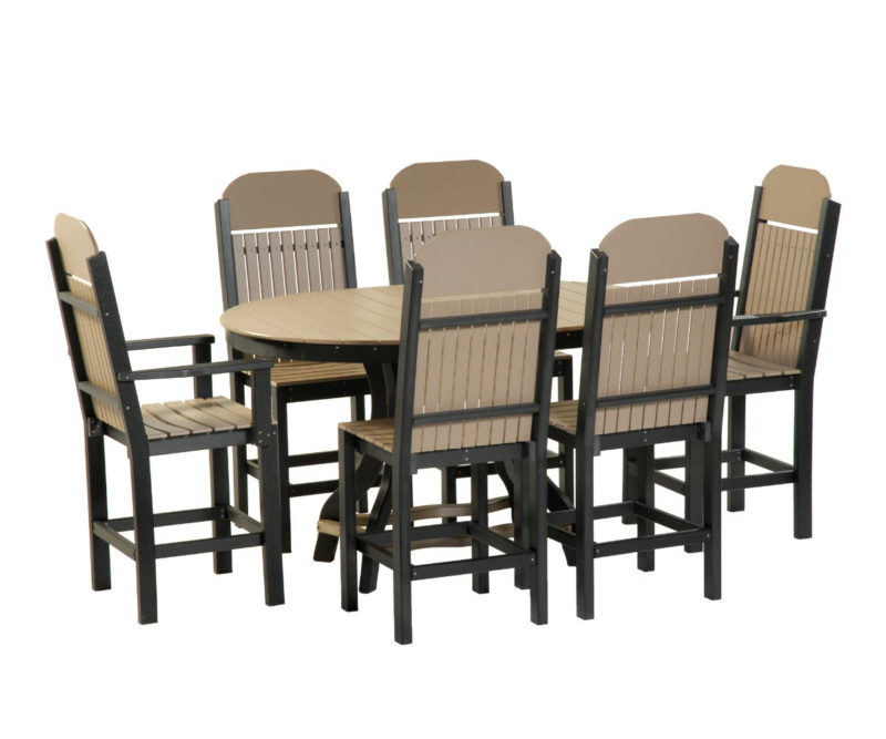 Oval Balcony Set (Weatherwood & Black)