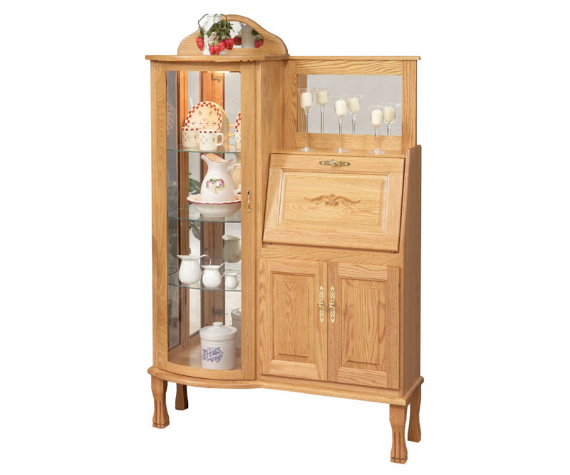 GO-2028 Rectangular Curio W/ Secretary Desk