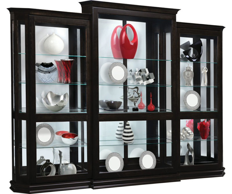Elnora Sliding Door Curio 3 Piece Set