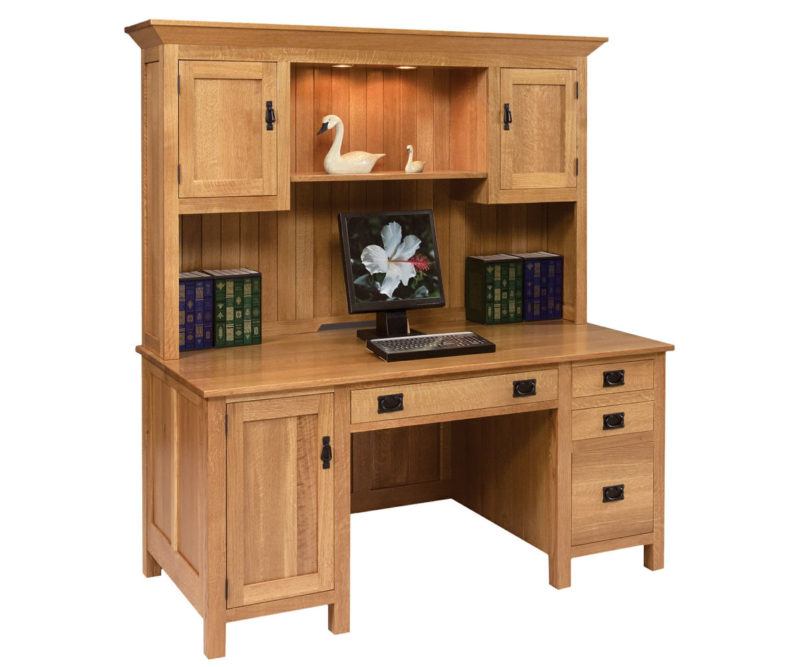 Norris Mission Computer Desk W/ Finished Panel Back