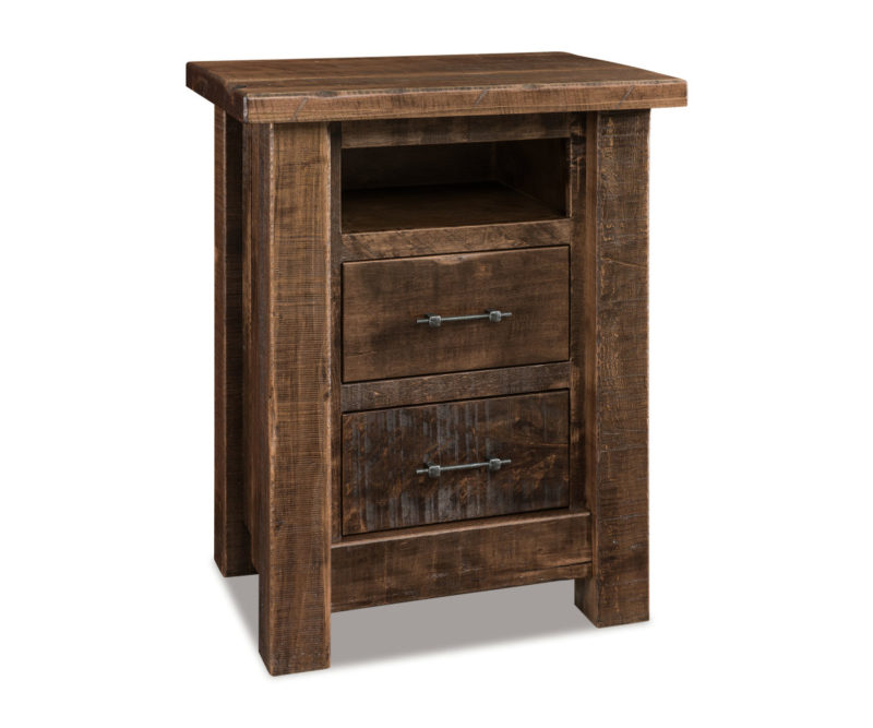 Walnut 2 Drawer Nightstand