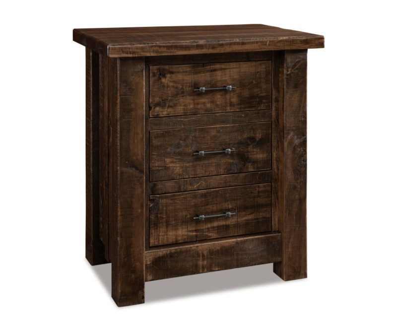 Walnut 3 Drawer Lg. Nightstand