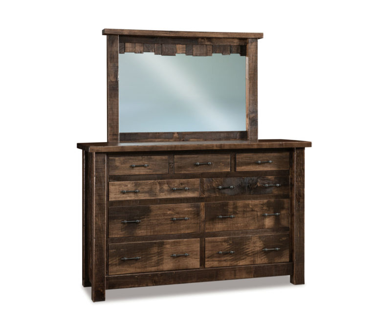 Walnut 9 Drawer Lg. Dresser