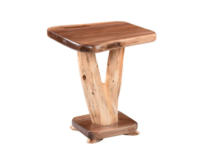 Walnut Y Base End Table