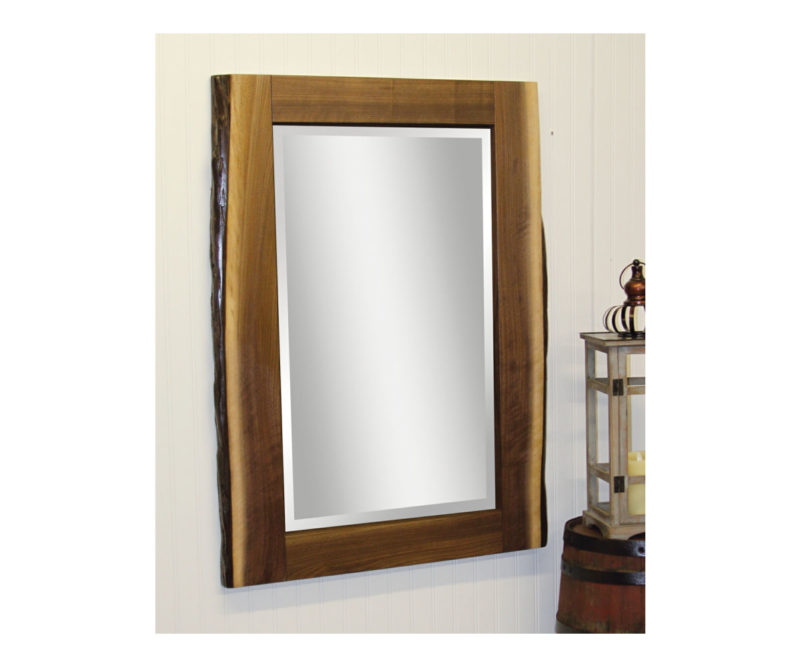 Walnut Live Edge Wall Mirror