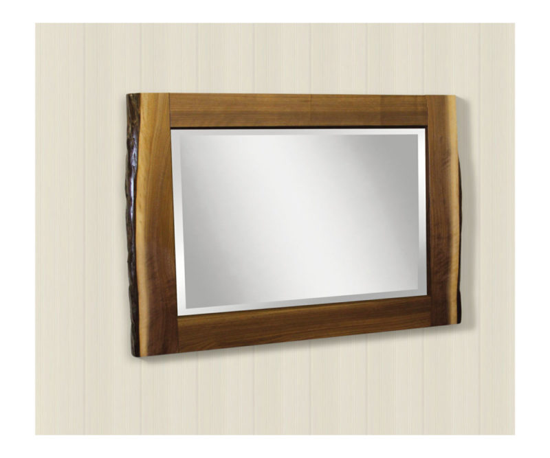 Walnut Live Edge Wall Mirror