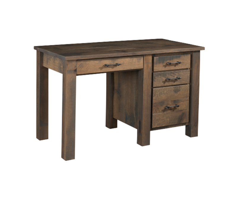 Rough Sawn Single Pedestal Desk
