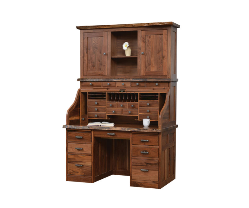 56" Deluxe Mission with Hutch & Live Edges