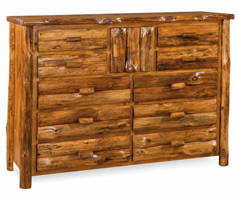 10 Drawer 1 Door Dresser - Rustic Pine